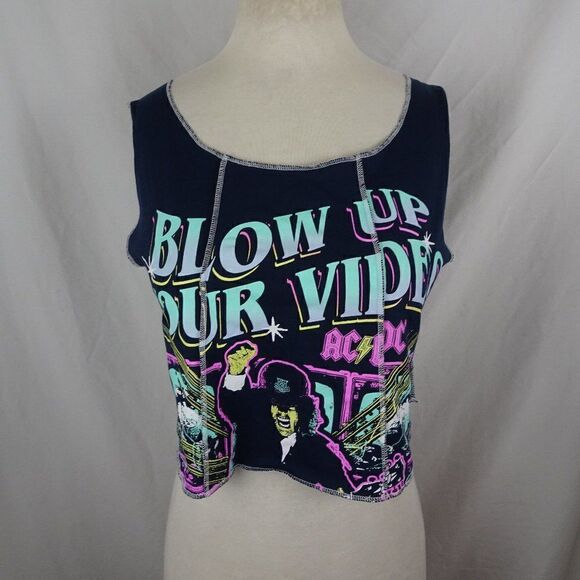 AC / DC Blow up Your Video Women Crop Top Size L - Picture 1 of 9